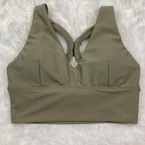 CARBON38 Green Cross Back Sports Bra XXS